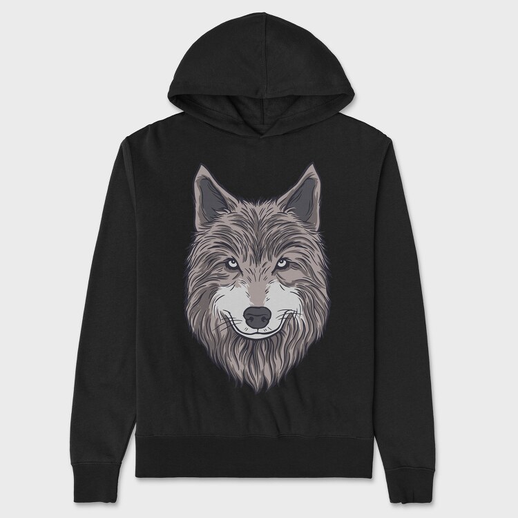 Wolf Portrait 1, Hanorac Oversize Barbati (Unisex)