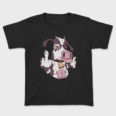 Tricou Copii, Cow Cartoon Middle Finger