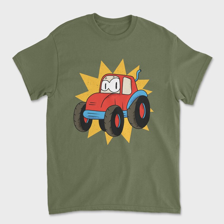 Cartoon Tractor, Tricou Barbati (Unisex)