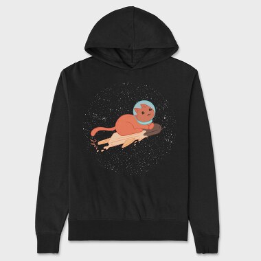 Space Ice Cream Cat, Hanorac Oversize Barbati (Unisex)