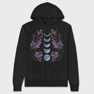 Hanorac Barbati (Unisex), Purple Flowers Dark Moon