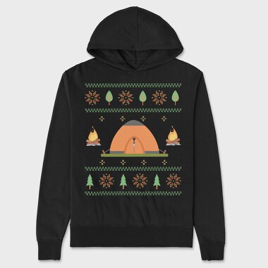 Camping Ugly Sweater, Hanorac Oversize Barbati (Unisex)