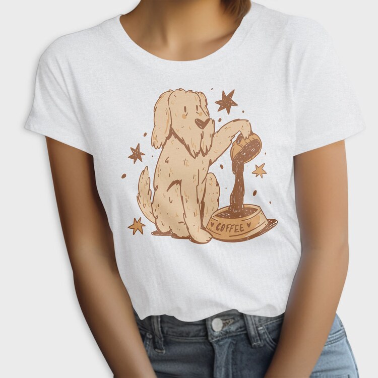 Dog Coffee Doodle, Tricou Femei
