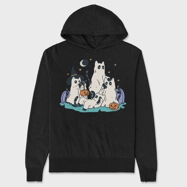 Halloween Cats, Hanorac Oversize Barbati (Unisex)