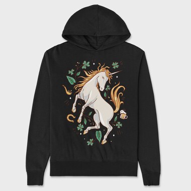 St Patricks Unicorn, Hanorac Oversize Barbati (Unisex)