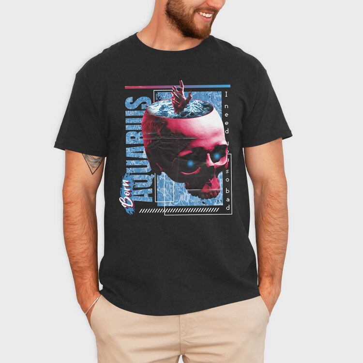 Horoscope Aquarius, Tricou Barbati (Unisex)