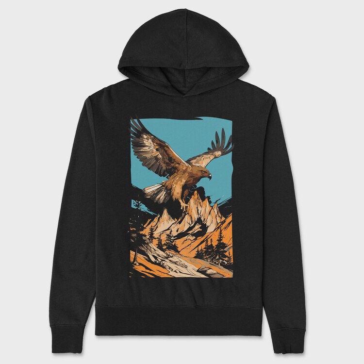 Steppe Eagle Flying, Hanorac Oversize Barbati (Unisex)