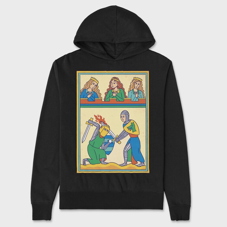 Medieval Illustration, Hanorac Oversize Barbati (Unisex)