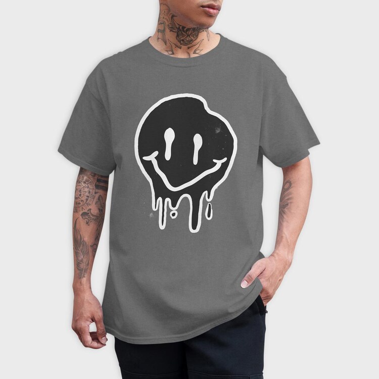 Black Smiley, Tricou Barbati (Unisex)