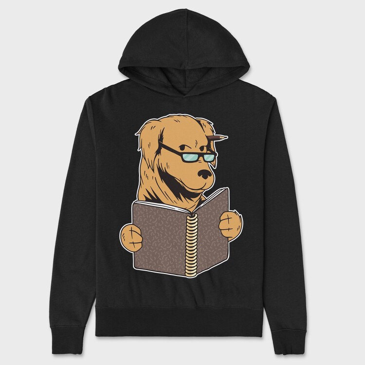 Studying Dog, Hanorac Oversize Barbati (Unisex)