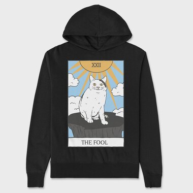 Meme Cat Tarot Card, Hanorac Oversize Barbati (Unisex)