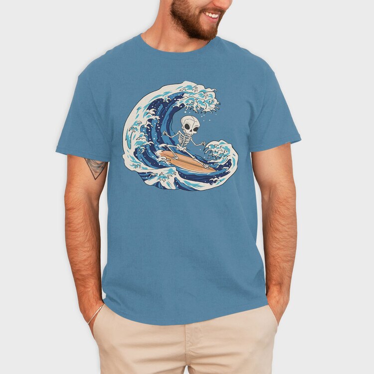 Skull Surfing, Tricou Barbati (Unisex)