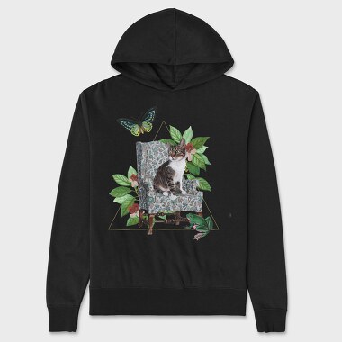 Cat Butterfly, Hanorac Oversize Barbati (Unisex)