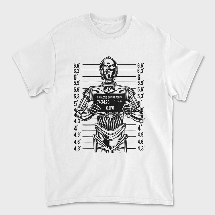 3PO Mugshot, Tricou Barbati (Unisex)