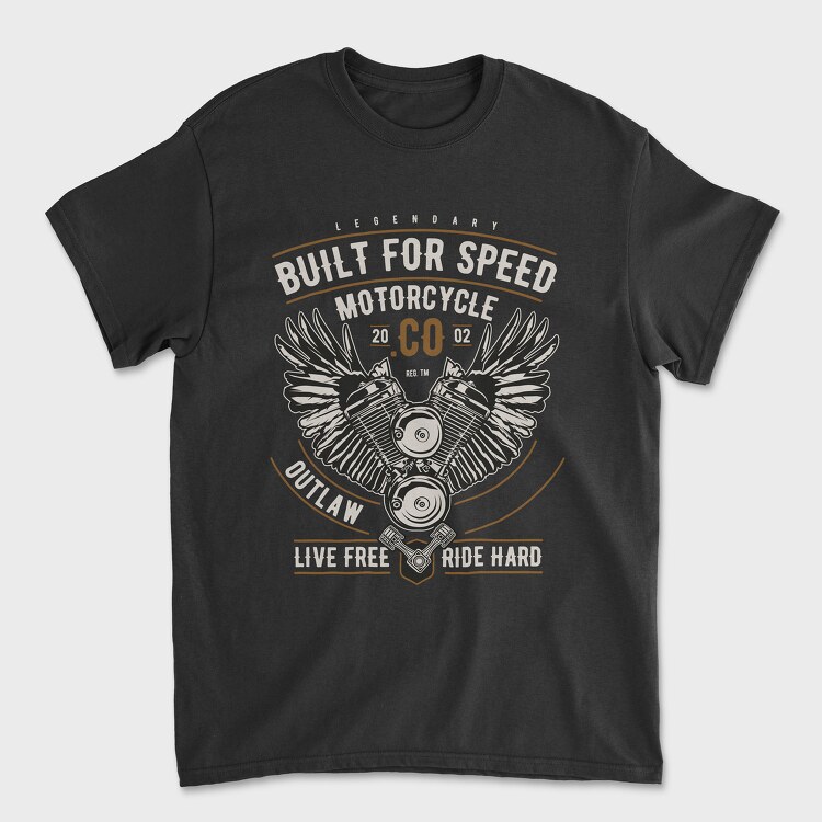 Built For Speed Motorcycle, Tricou Barbati (Unisex)