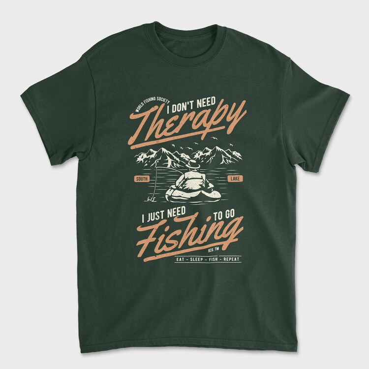 Fishing Therapy, Tricou Barbati (Unisex)