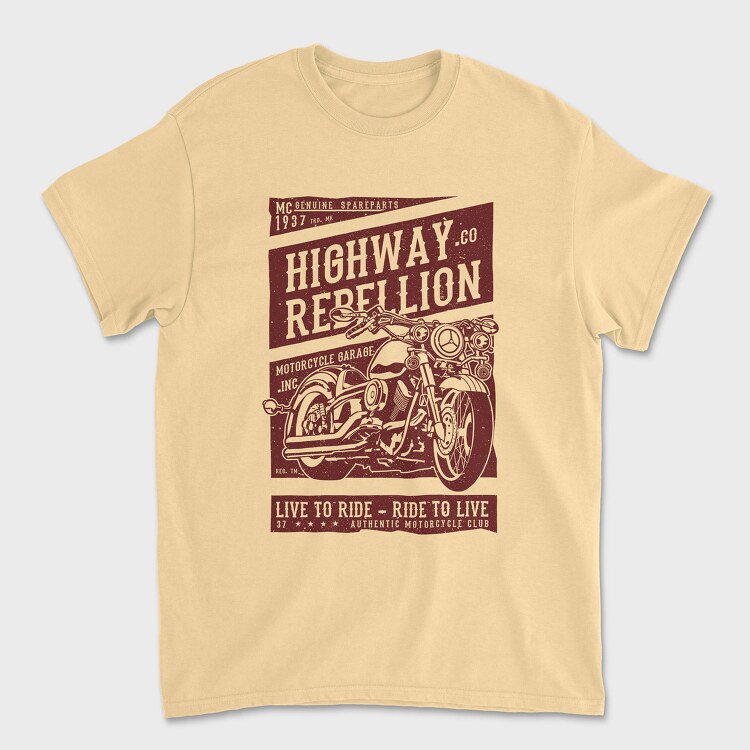 Highway Rebellion, Tricou Barbati (Unisex)