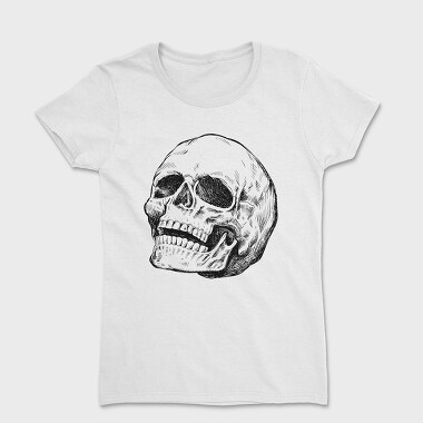 Leaning Skull Hand Drawn, Tricou Femei