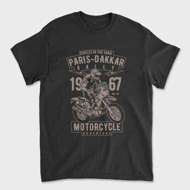 Tricou Barbati (Unisex), Paris Dakkar Rally Motorcycle