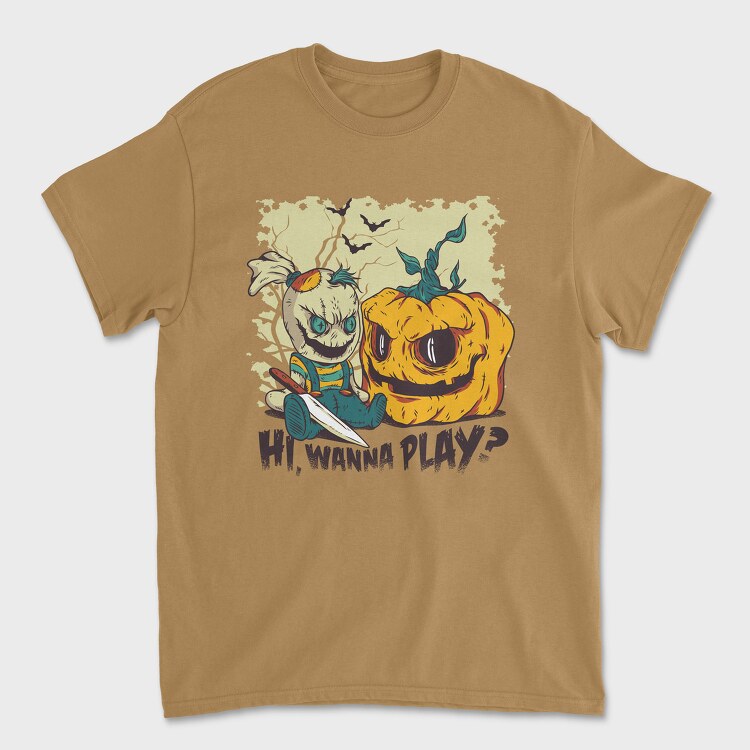 Wanna Play Halloween, Tricou Barbati (Unisex)