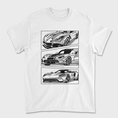 AMERICAN SUPER CAR, Tricou Barbati (Unisex)