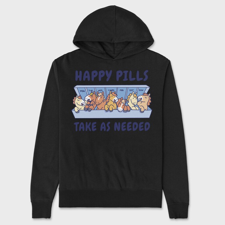 Happy Pills Horses, Hanorac Oversize Barbati (Unisex)