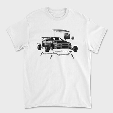 R34 Crank Out, Tricou Barbati (Unisex)