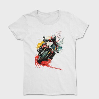 Tricou Femei, Colorful Explosion Sports Motorcycle Rider