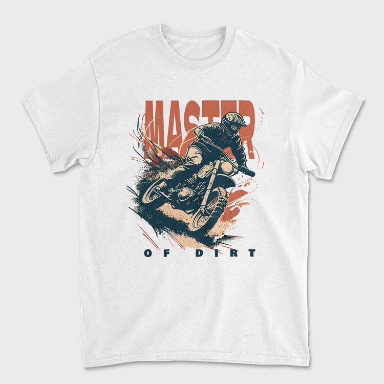 Master of Dirt Motocross Bike Kicking Up Dust, Tricou Barbati (Unisex)