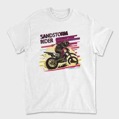 Tricou Barbati (Unisex), Motocross Rider MotorcycleArt 80S