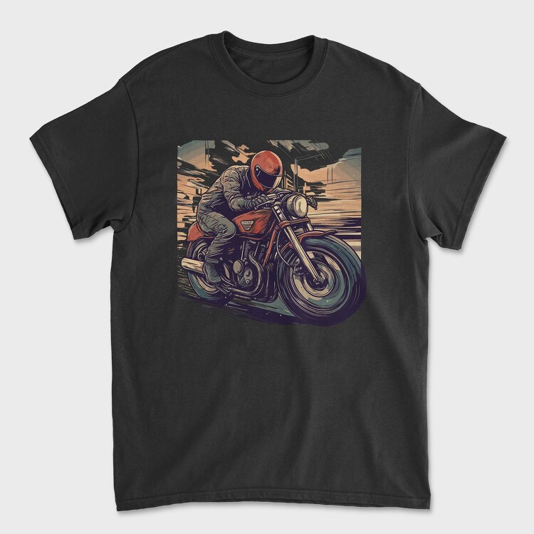 Motorcycle With Comic Rider, Tricou Barbati (Unisex)