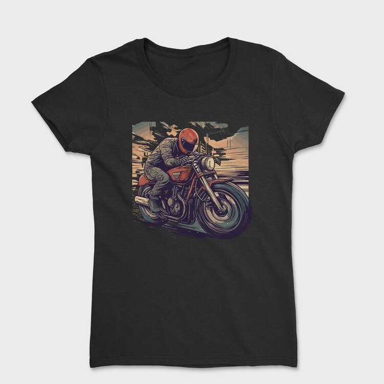 Tricou Femei, Motorcycle With Comic Rider