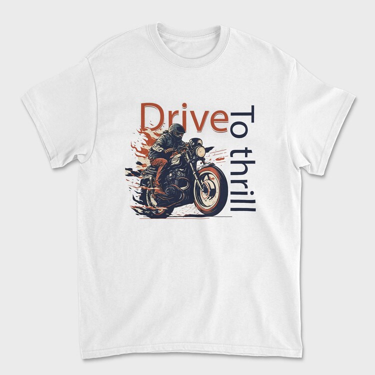 MotorcycleArt RetroStyle, Tricou Barbati (Unisex)