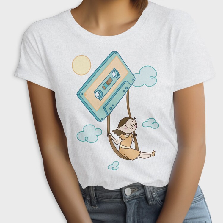 Girl Swinging on a Cassette Tape, Tricou Femei