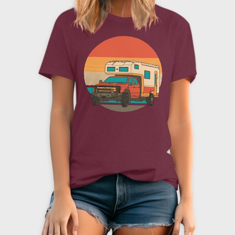 Retrosunset Camper, Tricou Barbati (Unisex)