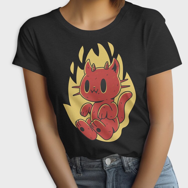 Cute Devil Cat, Tricou Femei