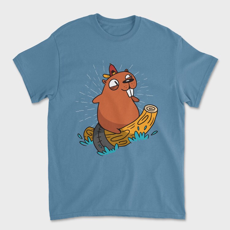 Tricou Barbati (Unisex), Surfing Beaver