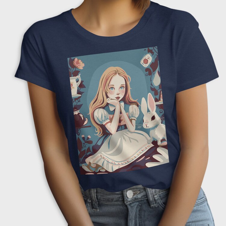Cute Girl With Rabbit, Tricou Femei