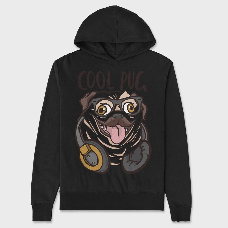 Pug Cool, Hanorac Oversize Barbati (Unisex)