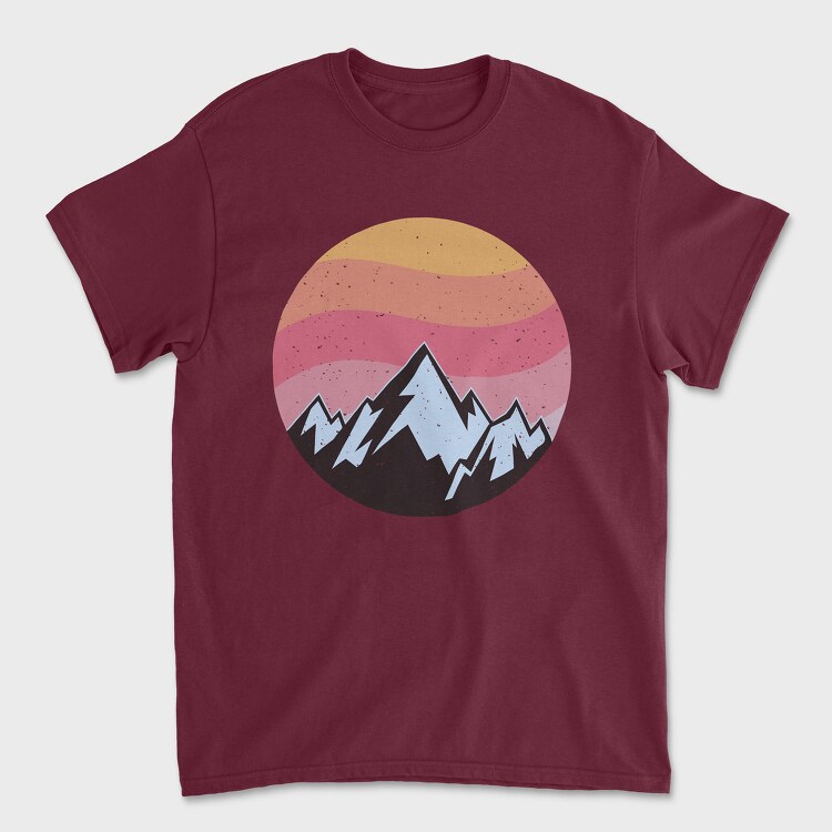 Retro Sunset Mountain, Tricou Barbati (Unisex)