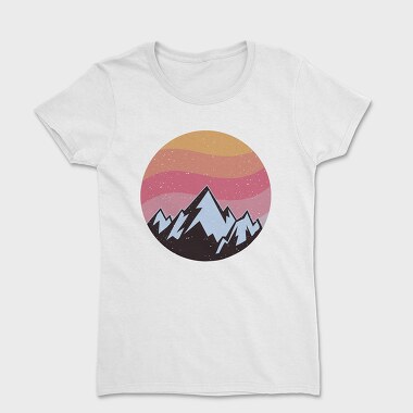 Retro Sunset Mountain, Tricou Femei