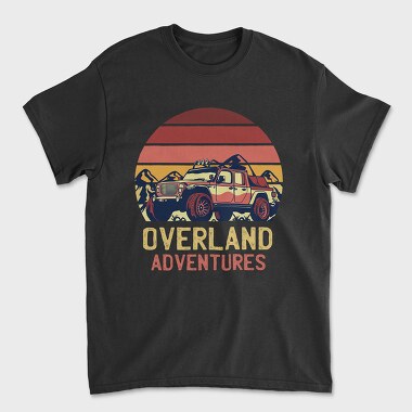 Retro Sunset Overland Adventures, Tricou Barbati (Unisex)