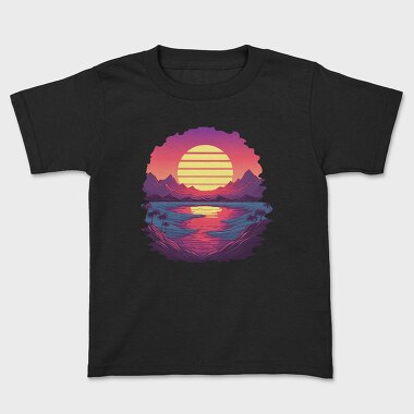 Retro Sunset View, Tricou Copii