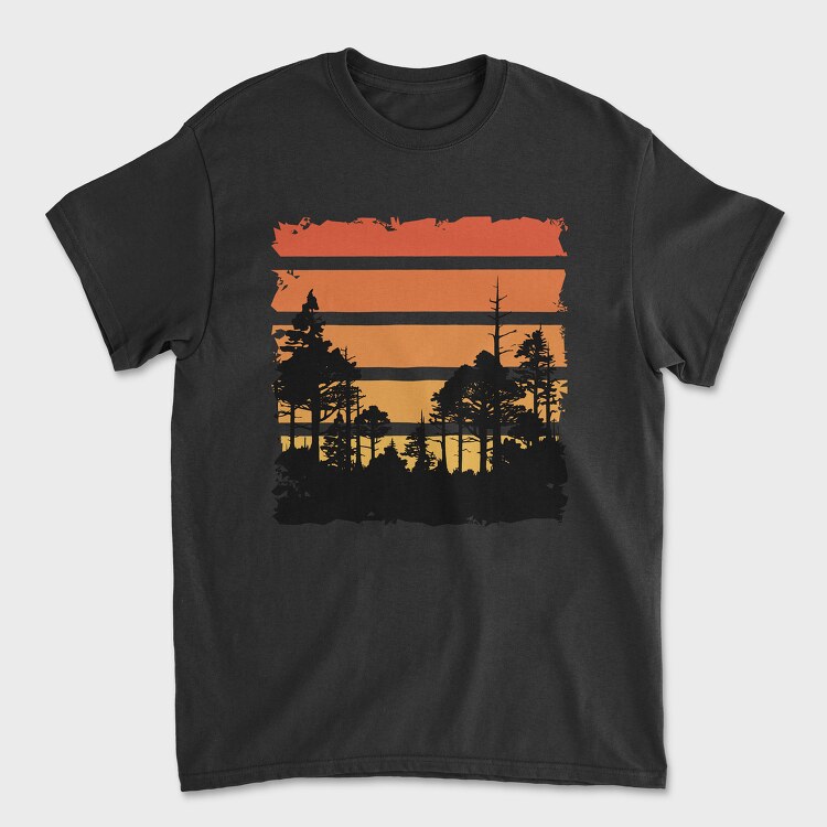 Retrosunset Woods, Tricou Barbati (Unisex)