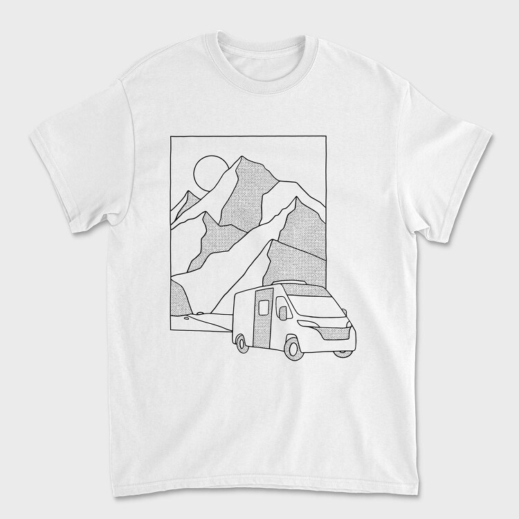 Mountain Van Monochrome, Tricou Barbati (Unisex)