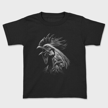 Rooster Head Monochrome, Tricou Copii