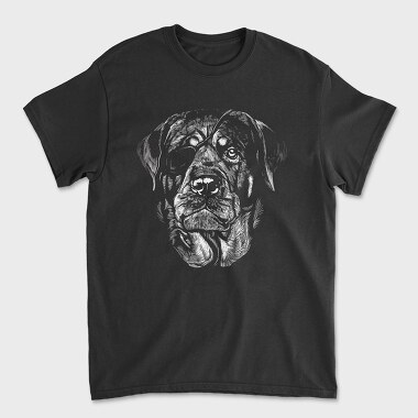 Rottweiler Eyepatch Portrait, Tricou Barbati (Unisex)