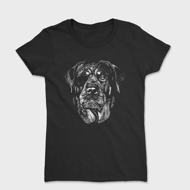 Rottweiler Eyepatch Portrait, Tricou Femei