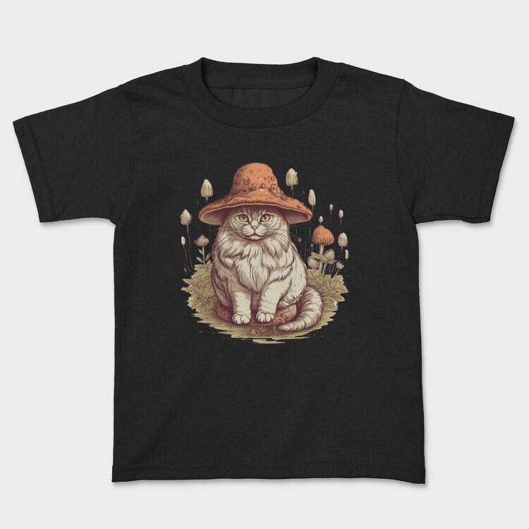 Mushroom Cat Hat, Tricou Copii