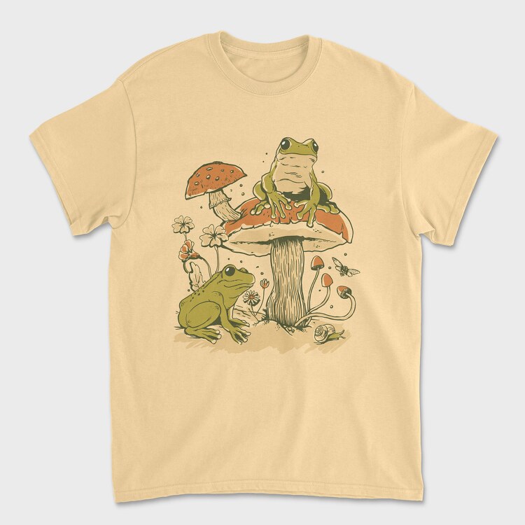 Mushrooms Frogs Nature, Tricou Barbati (Unisex)